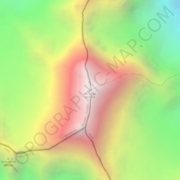 Mappa topografica Yerupajá, altitudine, rilievo