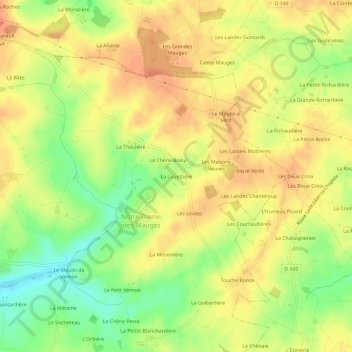 Mappa topografica La Louettière, altitudine, rilievo