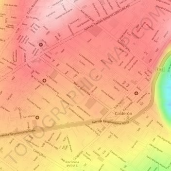 Mappa topografica Parque San Sebastian 3, altitudine, rilievo