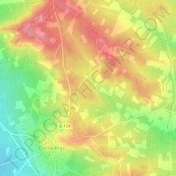 Mappa topografica Saint-Pons, altitudine, rilievo