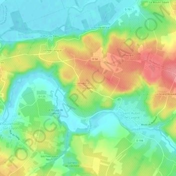 Mappa topografica Les Barres, altitudine, rilievo