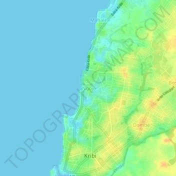 Mappa topografica Ngoy, altitudine, rilievo