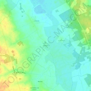 Mappa topografica Clussais, altitudine, rilievo