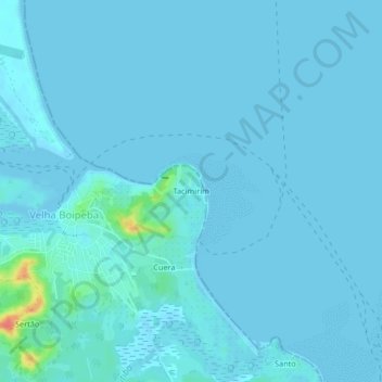 Mappa topografica Tacimirim, altitudine, rilievo