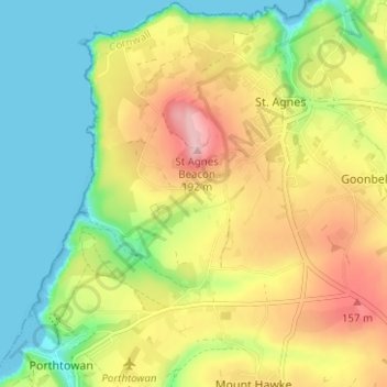Mappa topografica Goonvrea, altitudine, rilievo