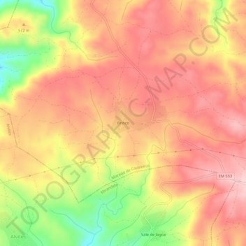 Mappa topografica Brinço, altitudine, rilievo