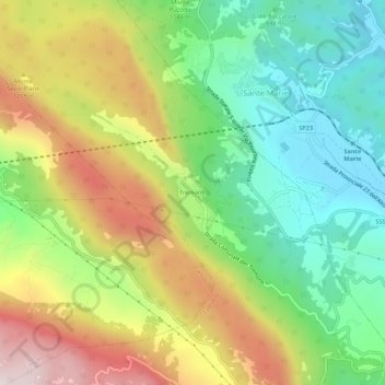 Mappa topografica Tremonti, altitudine, rilievo
