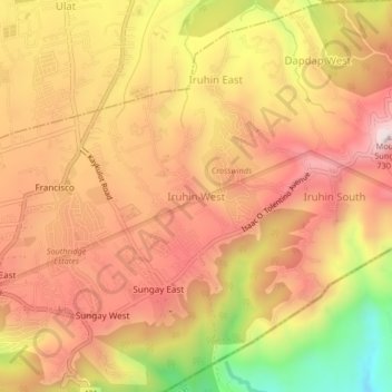 Mappa topografica Iruhin West, altitudine, rilievo