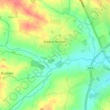 Mappa topografica Bengal, altitudine, rilievo