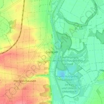 Mappa topografica Garstadt, altitudine, rilievo