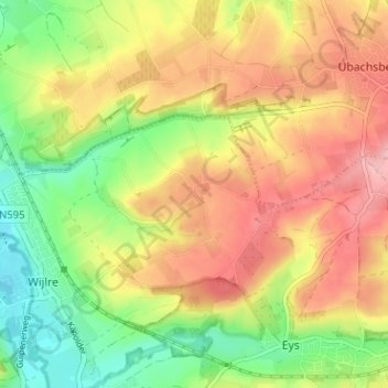 Mappa topografica Elkenrade, altitudine, rilievo