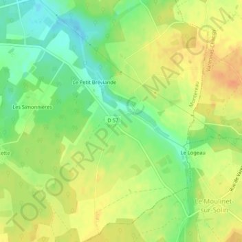 Mappa topografica La Feranderie, altitudine, rilievo