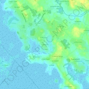 Mappa topografica La Ratelais, altitudine, rilievo