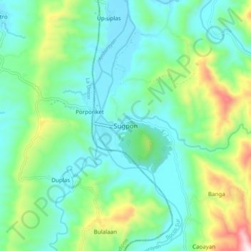 Mappa topografica Sugpon, altitudine, rilievo