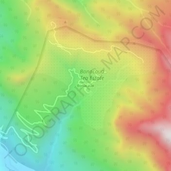 Mappa topografica Bonacaud, altitudine, rilievo