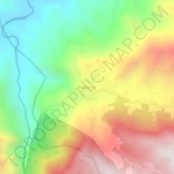 Mappa topografica Pallangi, altitudine, rilievo
