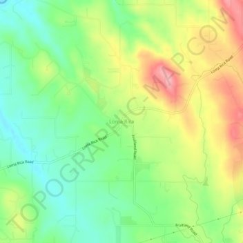 Mappa topografica Loma Rica, altitudine, rilievo