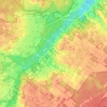 Mappa topografica Dorne, altitudine, rilievo