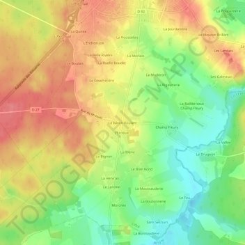 Mappa topografica Le Bâton Roulant, altitudine, rilievo