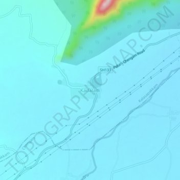Mappa topografica Kadaladi, altitudine, rilievo