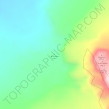 Mappa topografica ʻĀhinahina, altitudine, rilievo