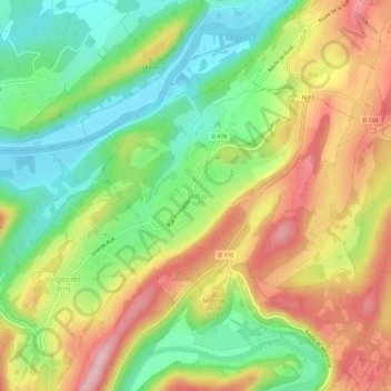 Mappa topografica Busy, altitudine, rilievo