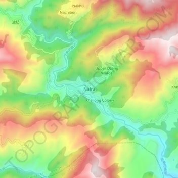 Mappa topografica Nafra, altitudine, rilievo