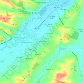 Mappa topografica La Ramondère, altitudine, rilievo