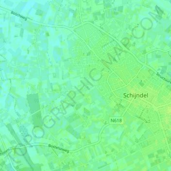 Mappa topografica Borne, altitudine, rilievo
