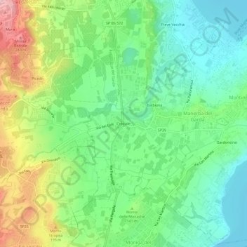 Mappa topografica Crociale, altitudine, rilievo