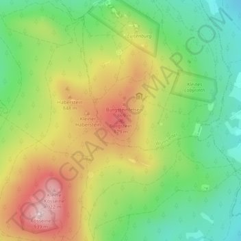 Mappa topografica Burgstein, altitudine, rilievo