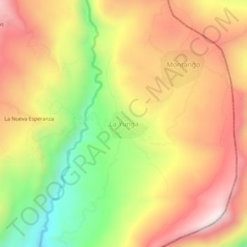 Mappa topografica La Yunga, altitudine, rilievo