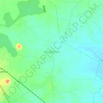 Mappa topografica Gangadhara, altitudine, rilievo