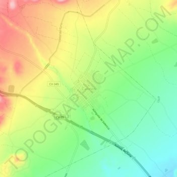Mappa topografica Casinos, altitudine, rilievo