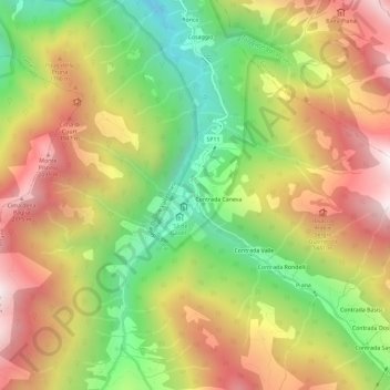 Mappa topografica Tartano, altitudine, rilievo