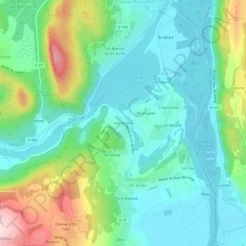 Mappa topografica Les Mures, altitudine, rilievo