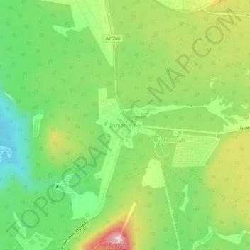 Mappa topografica Indian Pine, altitudine, rilievo