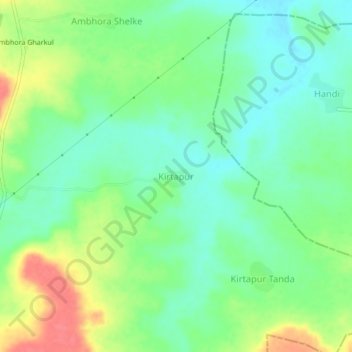 Mappa topografica Kirtapur, altitudine, rilievo