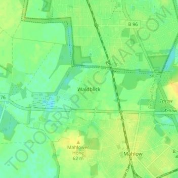 Mappa topografica Waldblick, altitudine, rilievo