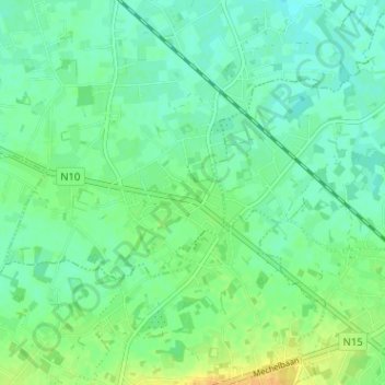 Mappa topografica Berlaar- Heikant, altitudine, rilievo