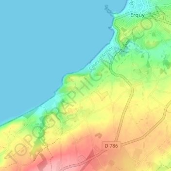 Mappa topografica Caroual, altitudine, rilievo