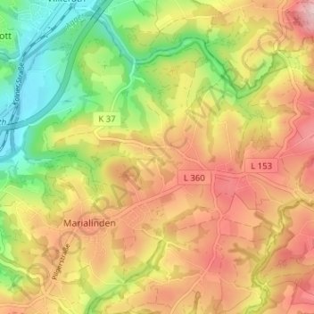 Mappa topografica Siefen, altitudine, rilievo