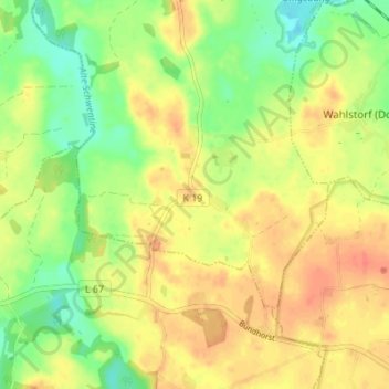 Mappa topografica Kührsdorf, altitudine, rilievo