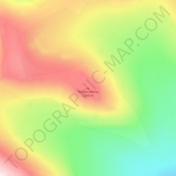 Mappa topografica Margaretatop, altitudine, rilievo