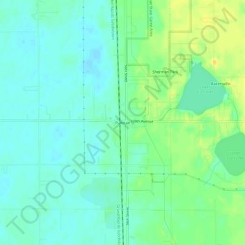 Mappa topografica Pullman, altitudine, rilievo