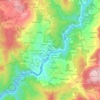 Mappa topografica Barca, altitudine, rilievo