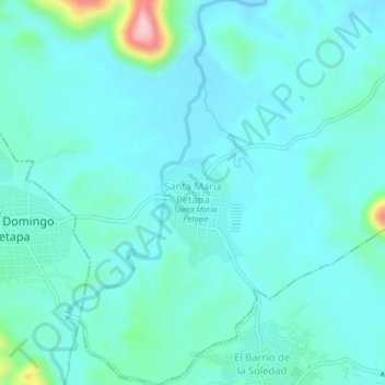 Mappa topografica Santa María Petapa, altitudine, rilievo