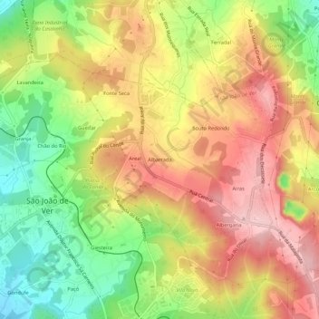 Mappa topografica Albarrada, altitudine, rilievo