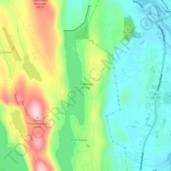 Mappa topografica Candlewood Springs, altitudine, rilievo