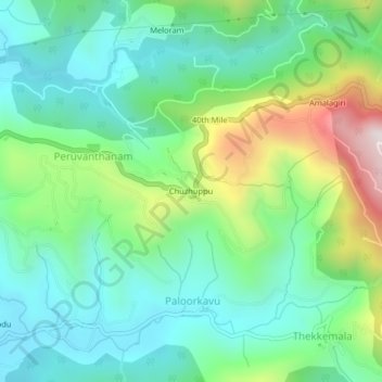 Mappa topografica Chuzhuppu, altitudine, rilievo